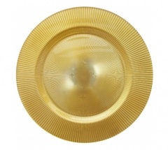 13" Round Sunray Gold Glass Charger Plate Wholesale