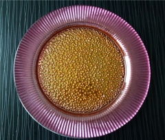 Elegant 13" Gold And Purple Glass Charger Plate For Restaurant