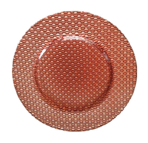 Wedding Table Decoration Gold Wholesale Round Rattan Glass Charger Plate