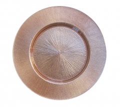 Cheap Wholesale Bronze Glass Burst Charger Plate For Wedding