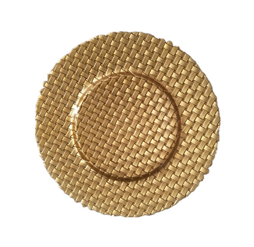 Wedding Event Party Wholesale Dinnerware Gold Glass Charger Plate