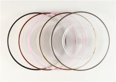 Factory Direct Wholesale Gold Silver Rimmed Glass Charger Under Plate