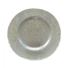 13 inch Elegant Gold Sponge Charger Plates Wholesale Glass Under plate