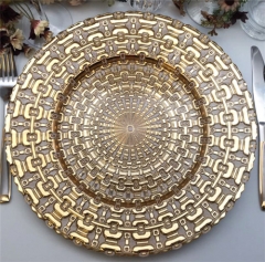 Cheap Antique Gold Charger Plates Wedding Decoration