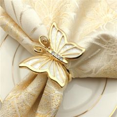 Cheap Wholesale Napkin Ring Wedding Rhinestone Gold