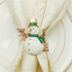 Colored Snowman Designed Table Napkin Rings Holder