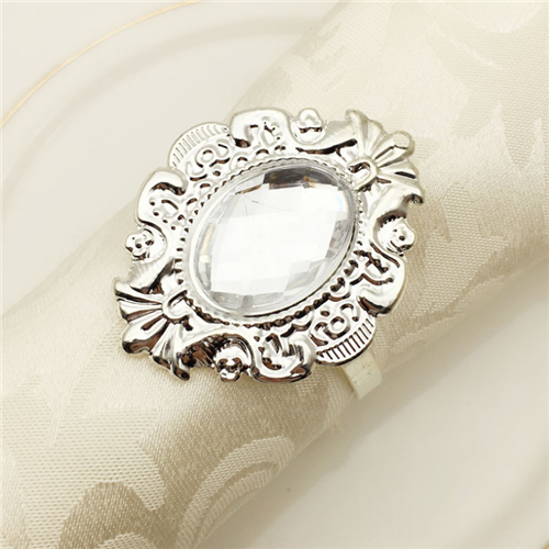 Crystal Diamond Silver Napkin Ring on Wholesale