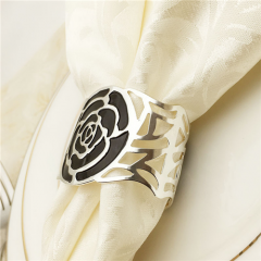 Metal Black Colored Silver Napkin Ring on Wholesale