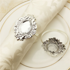 Crystal Diamond Silver Napkin Ring on Wholesale