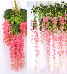 Wedding Decoration Silk Artificial Wisteria Flower Wall Hanging