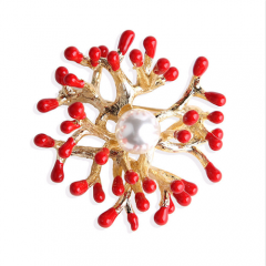 New Development Flower Pearl Napkin King With Red Color