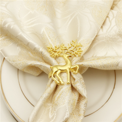Wedding Fashion Table Gold and Sliver Christmas Napkin Holder Ring