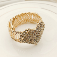 Gold Rhinestone Napkin Rings For Party Decoration