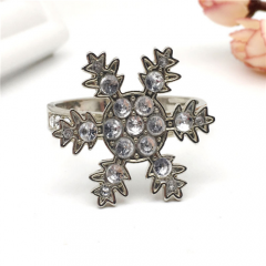 Winter Theme Party Laser Cut Silver Snowflakes Christmas Napkin Ring