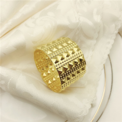 Round Metal Wedding Napkin Buckle Silver Gold