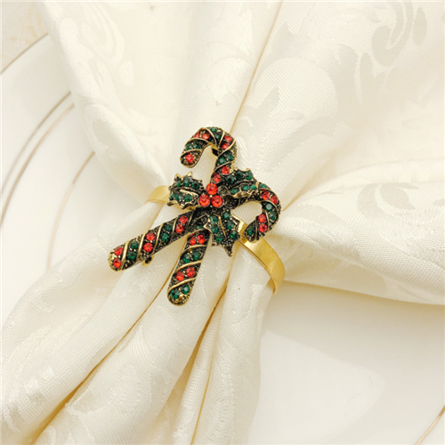 Merry Christmas Colorful Crystal Rhinestone Napkin Rings