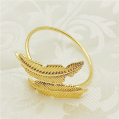 Leaf Shape Plating Gold Napkin Ring On Cheap Wholesale