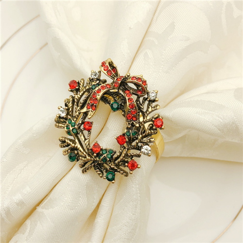 New Year Fashion Christmas Garland Napkin Ring Holder