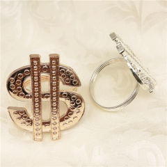 Silver US Dollar Designed Metal Napkin Rings For Wedding