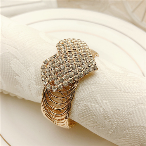 Gold Rhinestone Napkin Rings For Party Decoration