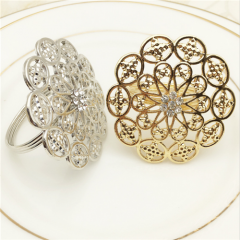 Gold Silver Starburst Napkin Ring Holder For Hotel And Restaurant