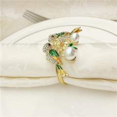 Fashion Cartoon Simple Alloy Paired magpie Napkin Ring Wholesale