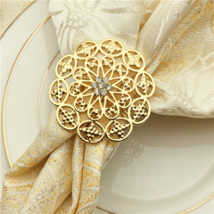 Gold Silver Starburst Napkin Ring Holder For Hotel And Restaurant