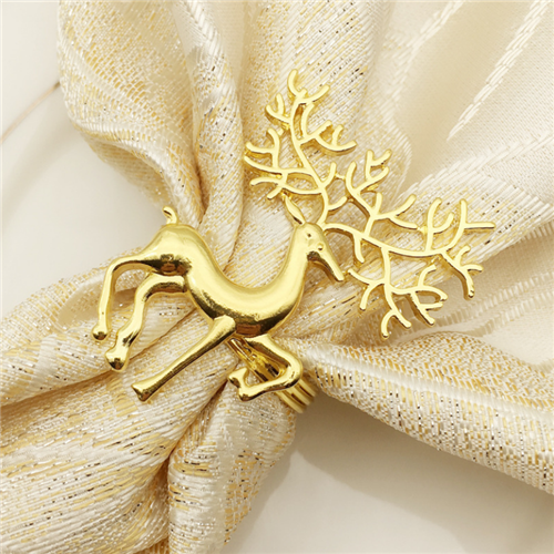Wedding Fashion Table Gold and Sliver Christmas Napkin Holder Ring