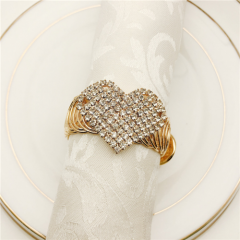 Gold Rhinestone Napkin Rings For Party Decoration