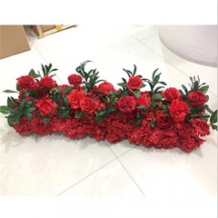 Wholesale hanging silk wedding flowers row arrangement floral table runner