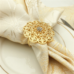 Gold Silver Starburst Napkin Ring Holder For Hotel And Restaurant