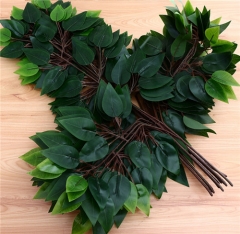 Hot Selling Decorative Silk Ficus Leaves Banyan Leaves Artificial Branch Trees Leaves