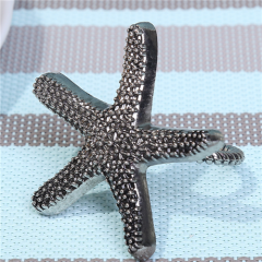 Sea Star Napkin Rings For Table Settings With Rhinestones