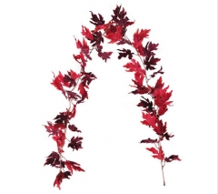 China factory Hanging Maple Leaf plastic maple leaves artificial autumn red maple leaves