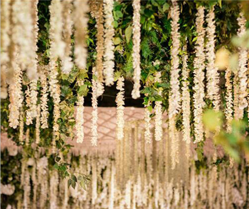 Popular selling elegant 2m long artificial wisteria flower vine for wedding decoration