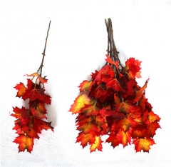 ISEVIAN Winter Plant Acorn leaf Artificial Red Leaves with Berries for Wedding