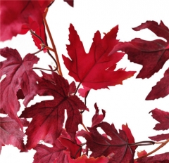 China factory Hanging Maple Leaf plastic maple leaves artificial autumn red maple leaves