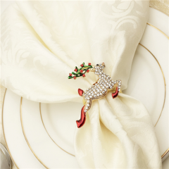 Christmas New Gold Plating Deer Napkin Ring Fashion Vintage Pins