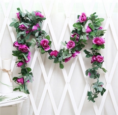 Heads Artificial Flowers Of Rose Wall Hanging For Wedding Decoration Rose Vine