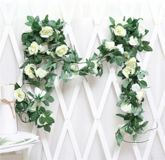 Heads Artificial Flowers Of Rose Wall Hanging For Wedding Decoration Rose Vine