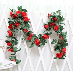 Heads Artificial Flowers Of Rose Wall Hanging For Wedding Decoration Rose Vine