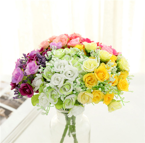 Attractive home wedding decorative artificial silk roses flowers