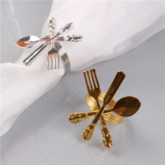 Decorative Silver & Gold Colored Cutlery Napkin Ring Wholesale