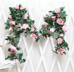 Heads Artificial Flowers Of Rose Wall Hanging For Wedding Decoration Rose Vine