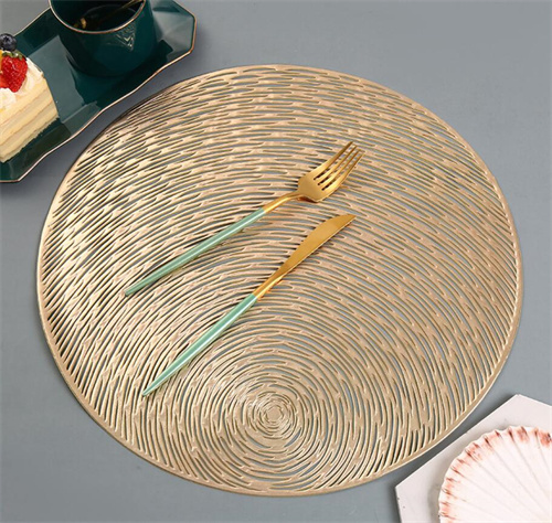 38 cm Round Table Mat With Gold Silver Colored