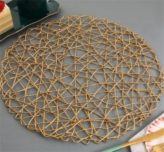 Popular Wholesale Gold Silver Rattan Place Mat For Home Table