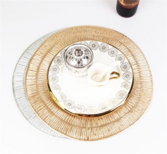 PVC Gold Silver Place Mat for Kitchen Dining Table