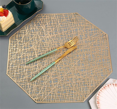 New Arrival Luxury PVC gold Place Mat for Dining Table