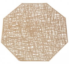 New Arrival Luxury PVC gold Place Mat for Dining Table