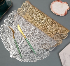 Leaf Shaped Dinner Plastic Place mats For Restaurant